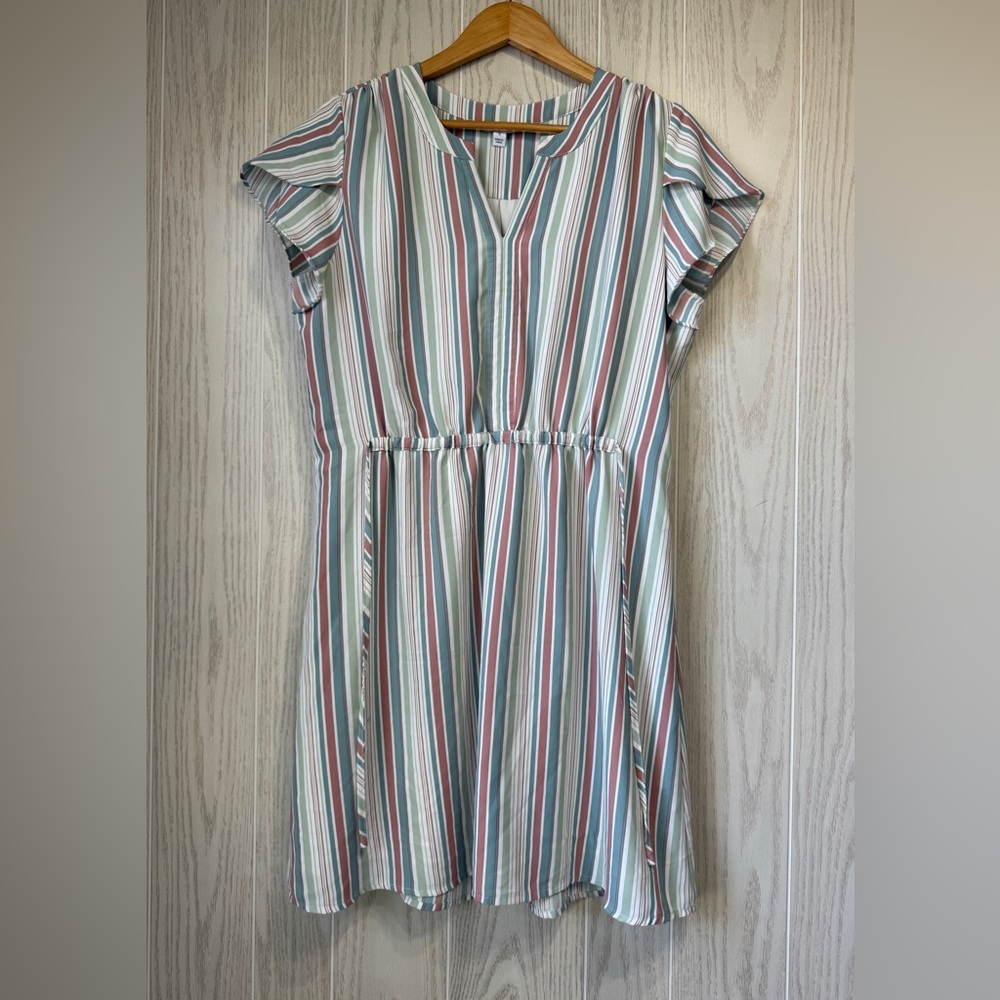 41 Hawthorn Striped Flutter Sleeve Dress – Size XL – EUC